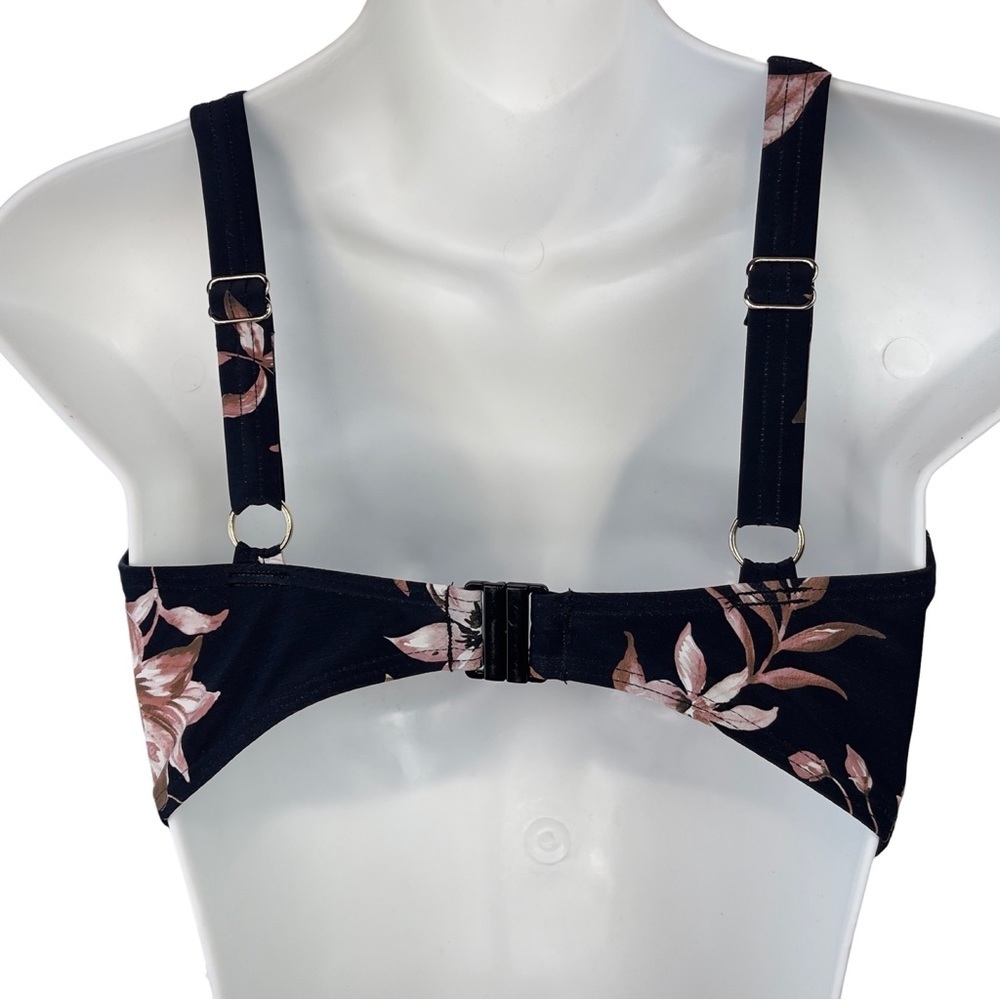 Artesands Delacroix Cross Front Floral D-Cup & Up Bikini Top in Black Size 8 - Picture 7 of 12